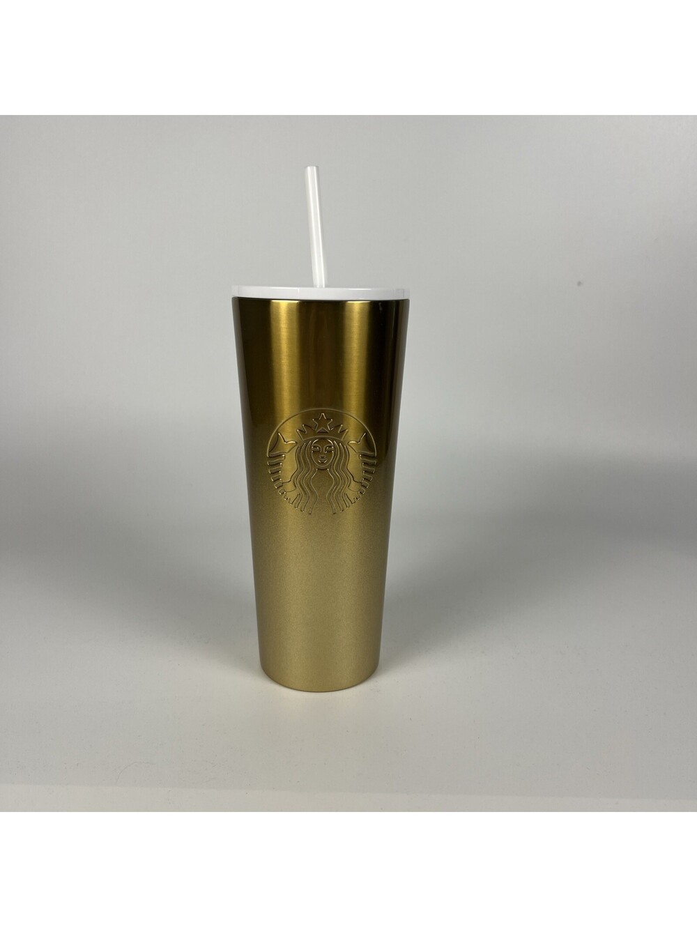 Starbucks Gold Glitter Gradient Ombre Stainless Steel Cold Cup Tumbler 24 oz